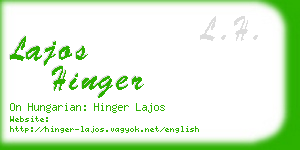 lajos hinger business card